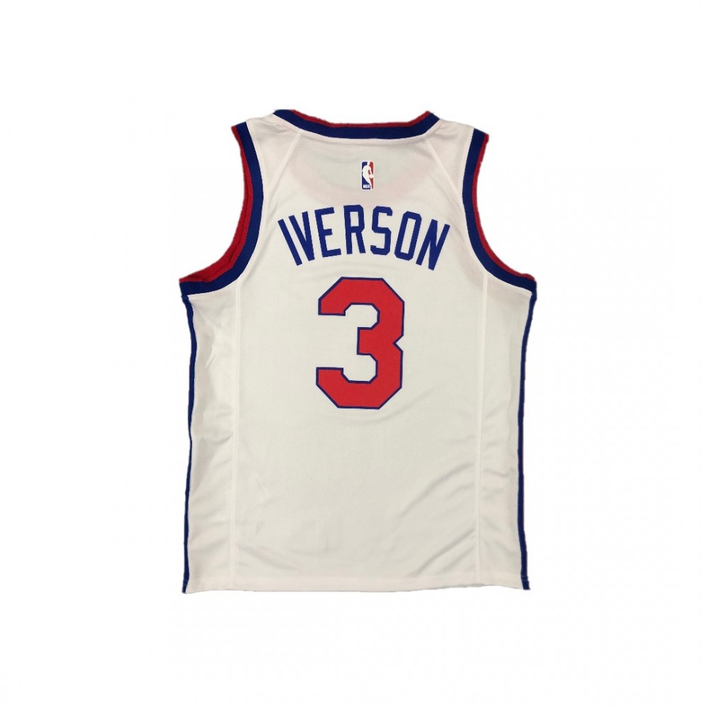 Men's Philadelphia 76ers Allen Iverson #3 White Hardwood Classics Finished Swingman Jersey-Pro Kit Vault | Brand New 26/27 Sports Jerseys